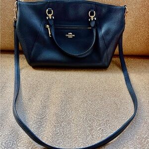 Coach Black Prairie Leather Satchel with Shoulder Strap